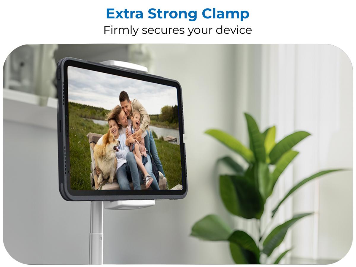 Cooper TabStand Sturdy Tablet Mount & Accessories - Height-Adjustable Metal/Aluminium Holder for 17" Max Diagonal iPad, Portable Monitor, Smartphone, 360&deg; Rotate & Tilt, 4.4lb Holding Strength, Portable, Silicone-Free