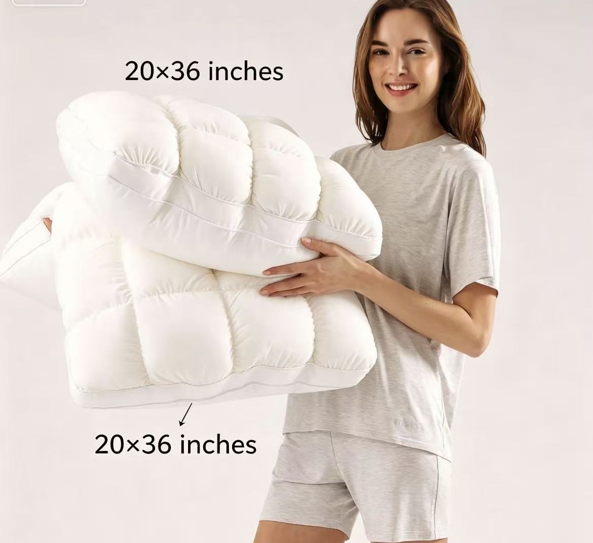 Mellow Sleep | Mellow Puff Pillow – Soft Quilted Puff Grid Design Pillow