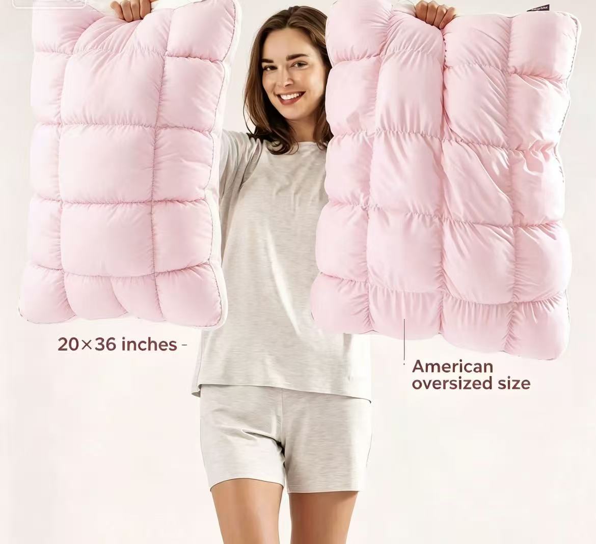 Mellow Sleep | Mellow Puff Pillow – Soft Quilted Puff Grid Design Pillow