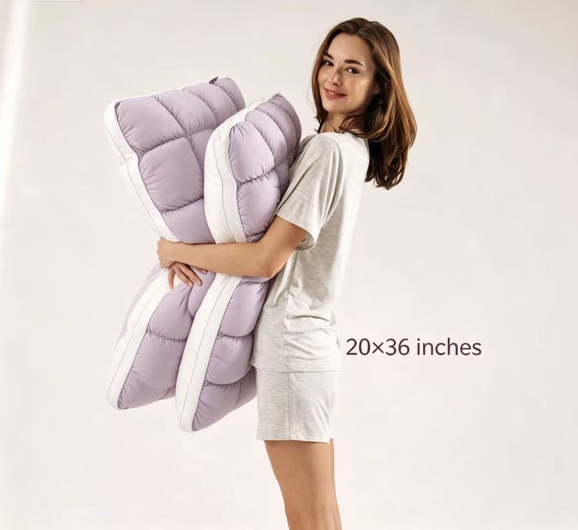 Mellow Sleep | Mellow Puff Pillow – Soft Quilted Puff Grid Design Pillow
