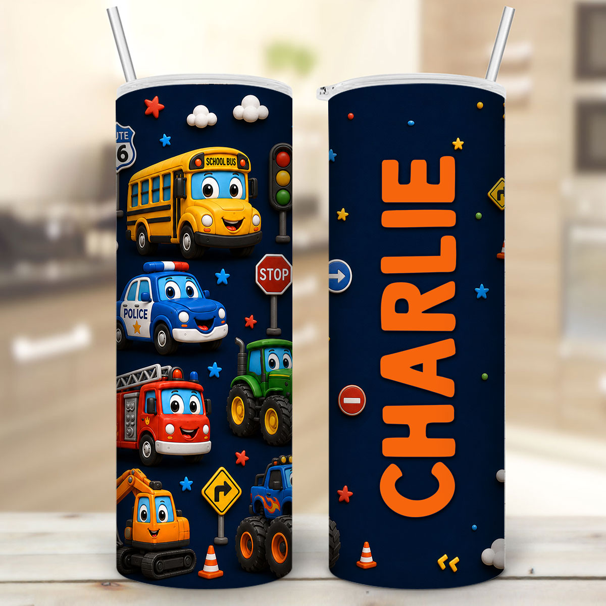 Trendy Animal for Boys Girls - Personalized Skinny Tumbler - Back to School Gift for Kids