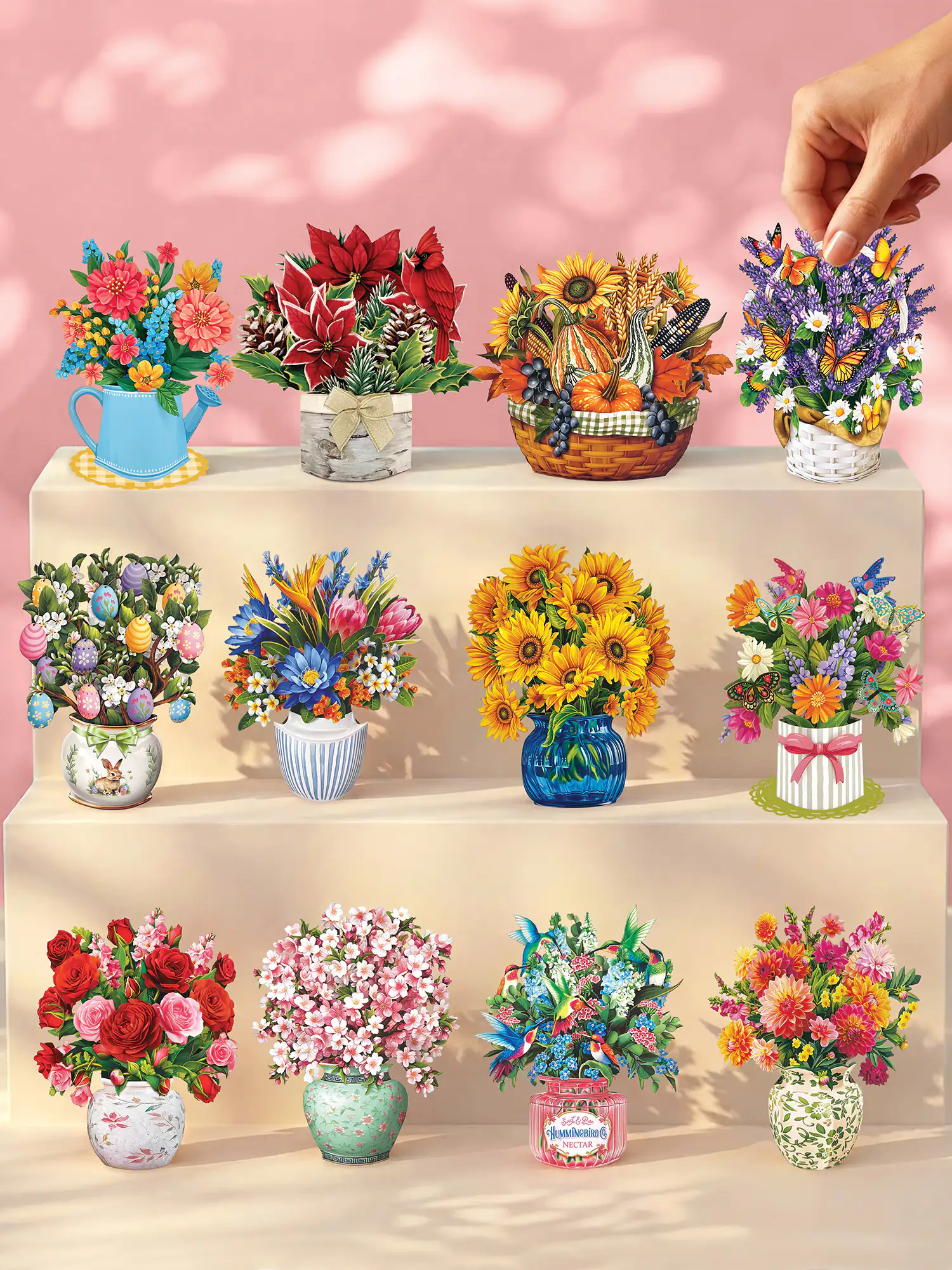 3D floral paper gift box