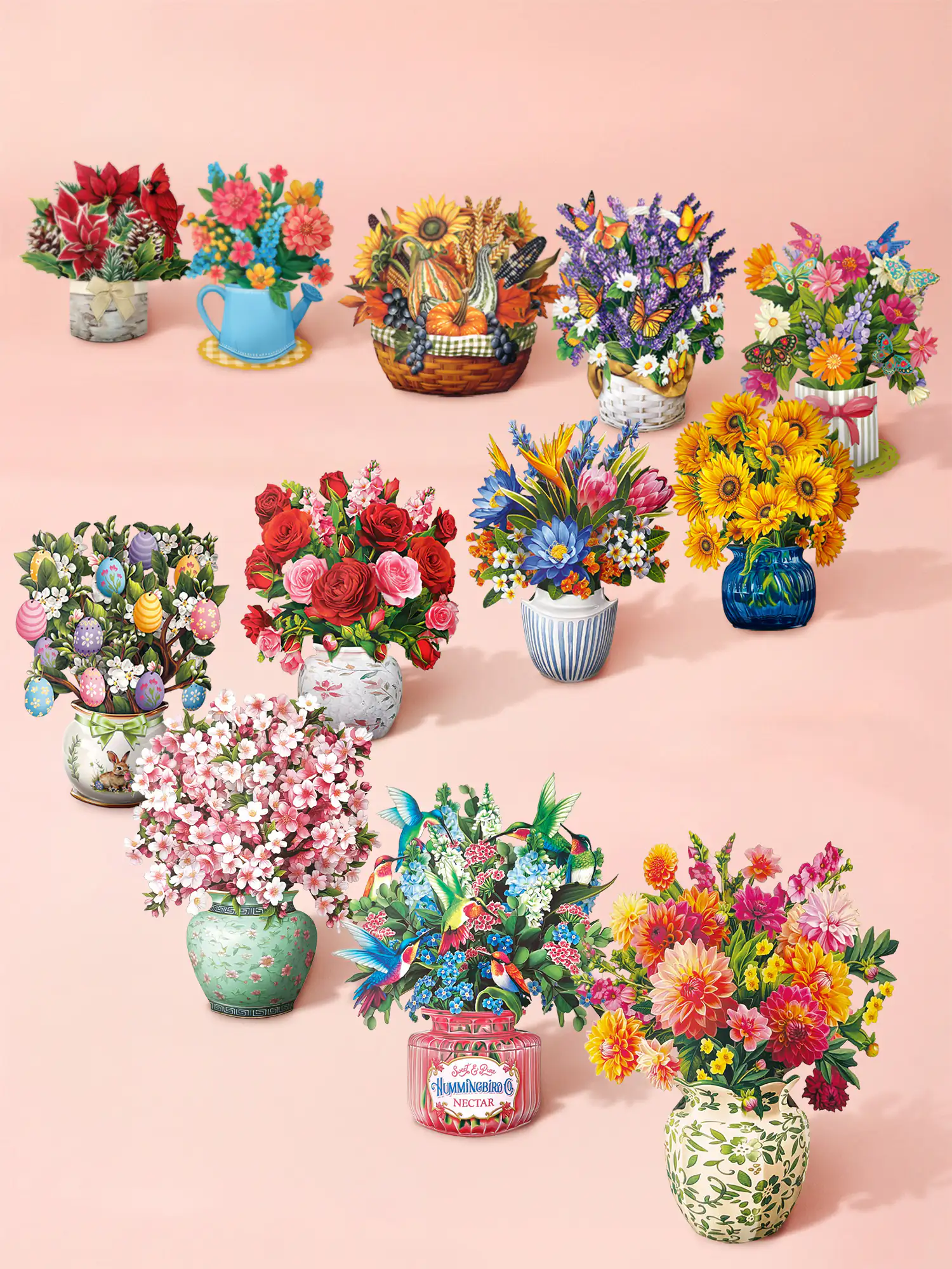 3D floral paper gift box