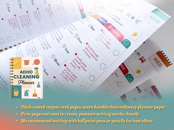 UPTIP ADHD Cleaning Planner for Adults, Home Organization Notebook, Cleaning Checklist, Daily Weekly Monthly Planner, Declutter Workbook, Habit Tracker, Time Blocking & Reward System, Back to School College Supplies Stationery