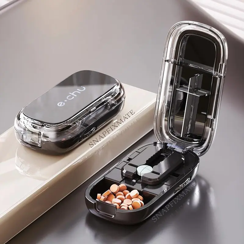 Adjustable Pill Cutter Splitter for Tiny and Small Tablets, Cutting into Pills to 1/2 and 1/4, with Precise Alignment Functionality