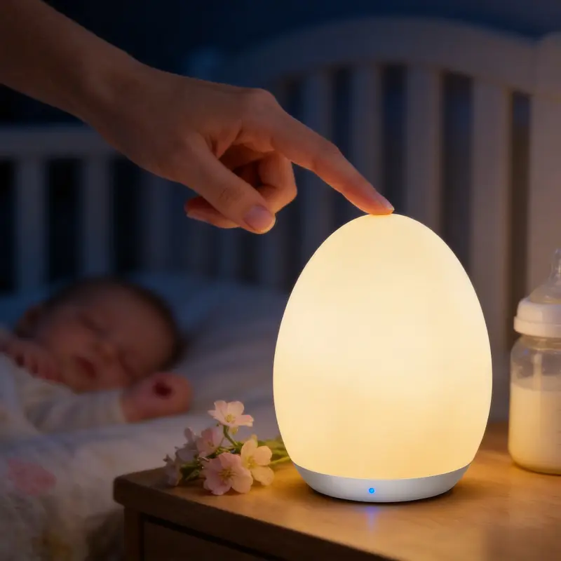 Night Light for Kids, Egg Light for Nursery with 7 RGB Colors Changeable & Stepless Dimming