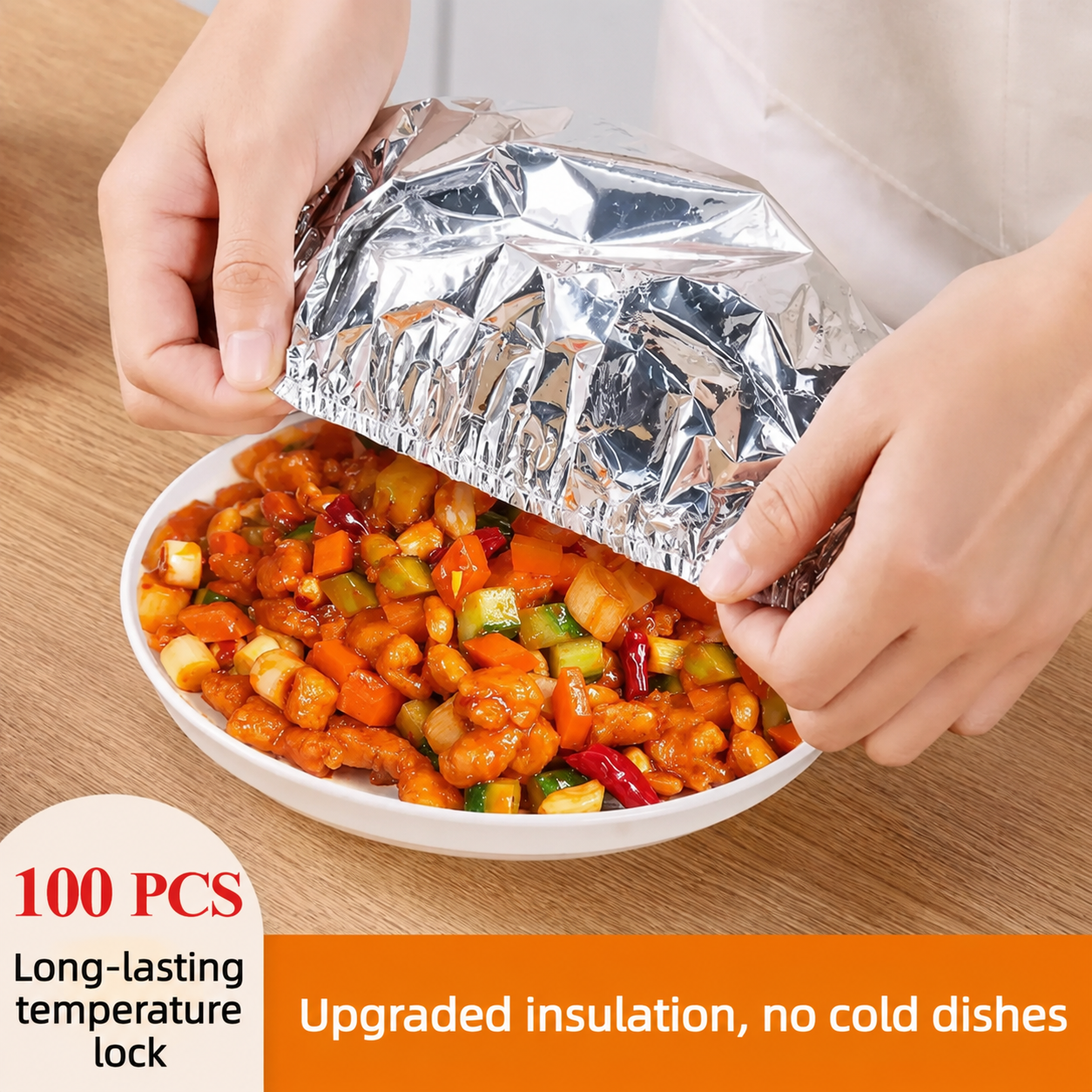 Food Container Aluminum Foil Heat-Retaining Cover(50 Pcs)
