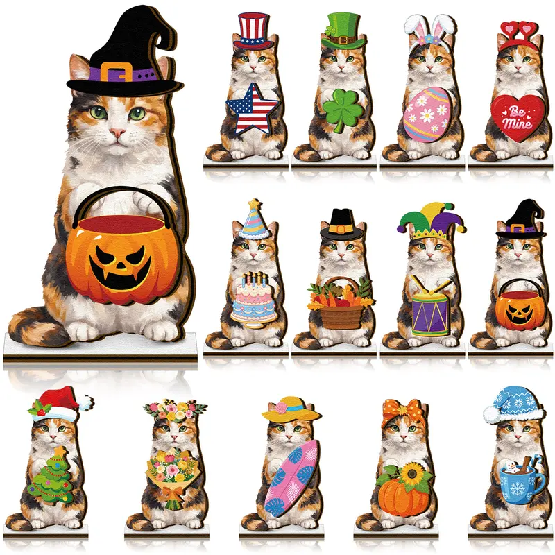 Halloween Cat Interchangeable Wooden Sign