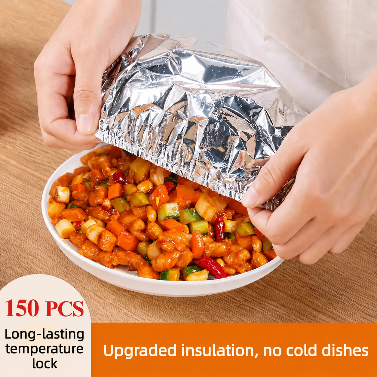 Food Container Aluminum Foil Heat-Retaining Cover(50 Pcs)
