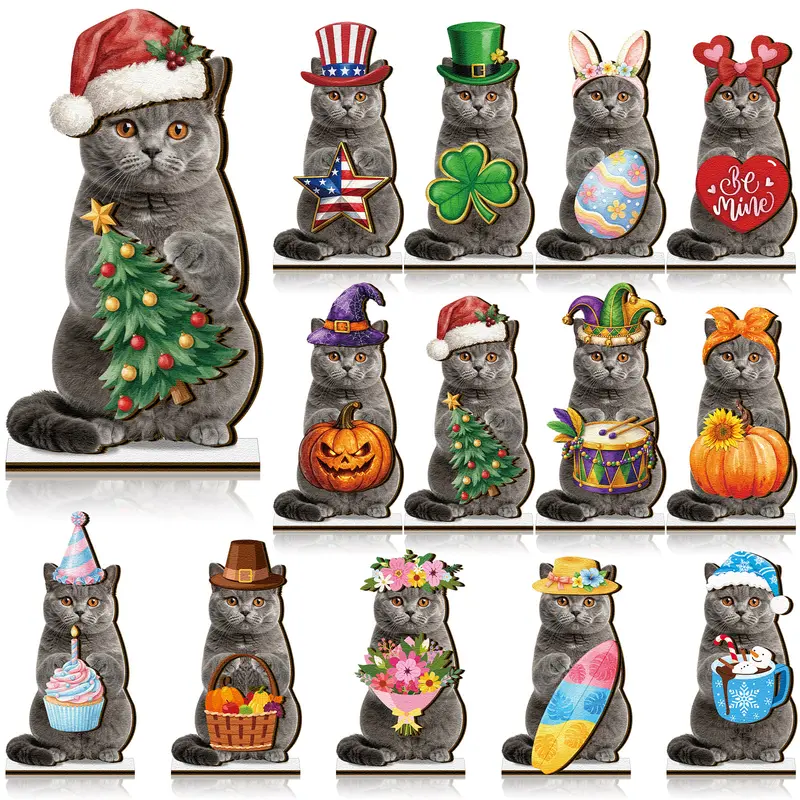 Halloween Cat Interchangeable Wooden Sign