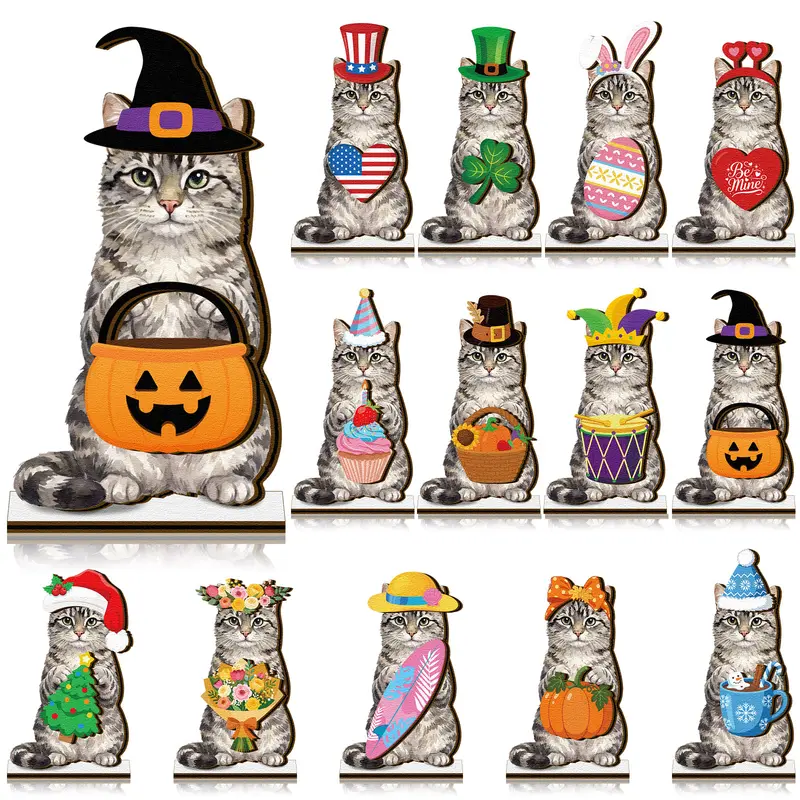 Halloween Cat Interchangeable Wooden Sign