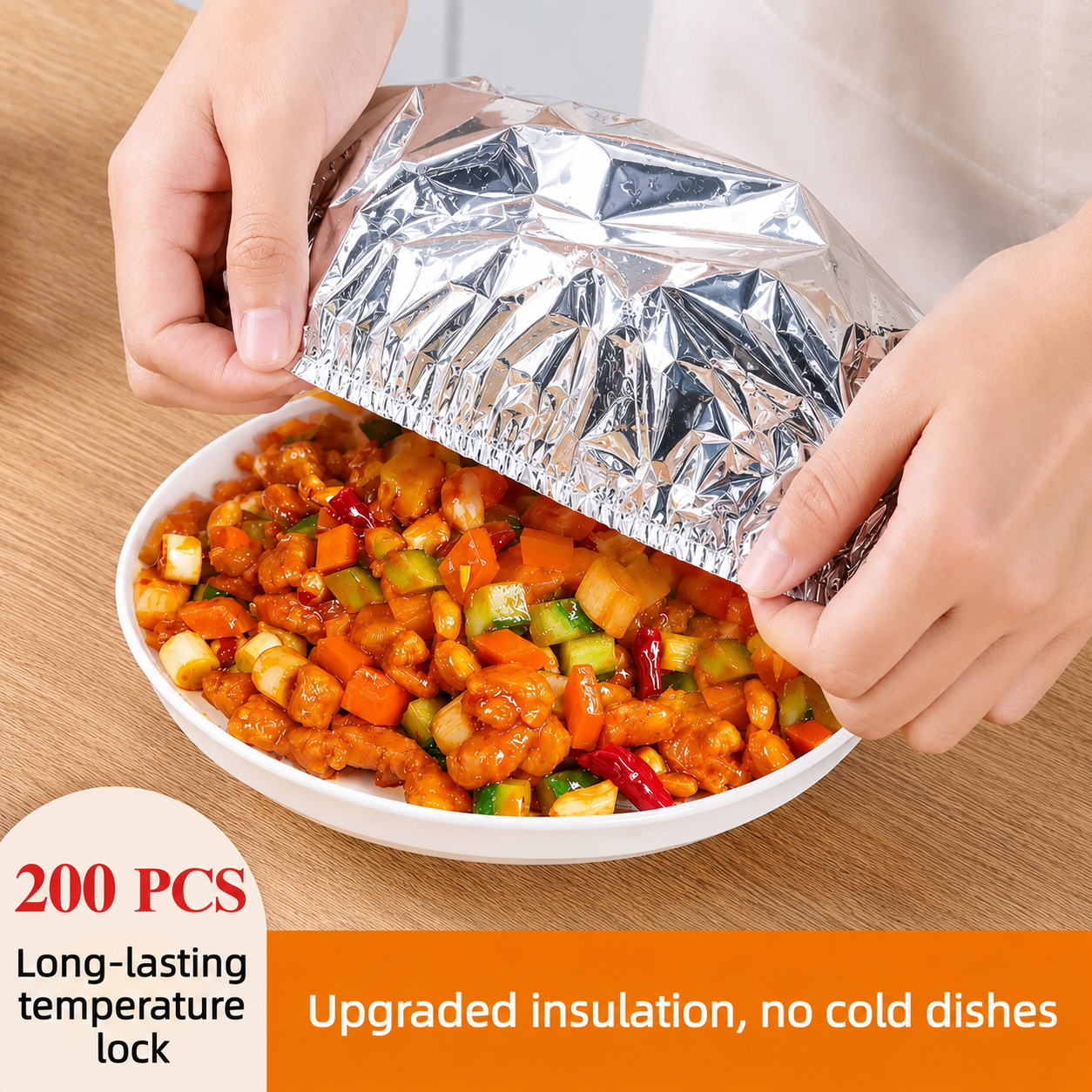 Food Container Aluminum Foil Heat-Retaining Cover(50 Pcs)