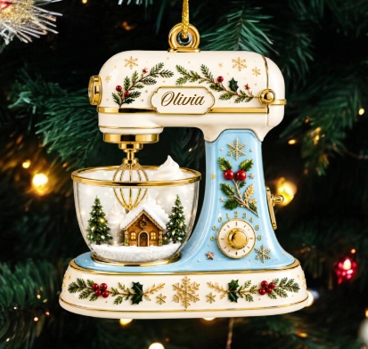 Christmas Baking Mixer - Personalized Ornament, Custom Kitchen Mixer Christmas Keepsake, Baking Gift For Bakers