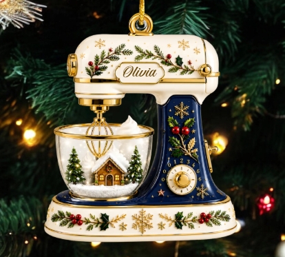 Christmas Baking Mixer - Personalized Ornament, Custom Kitchen Mixer Christmas Keepsake, Baking Gift For Bakers