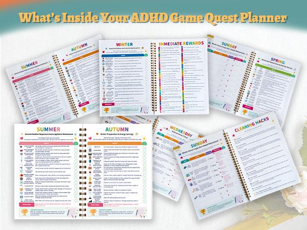 UPTIP ADHD Cleaning Planner for Adults, Home Organization Notebook, Cleaning Checklist, Daily Weekly Monthly Planner, Declutter Workbook, Habit Tracker, Time Blocking & Reward System, Back to School College Supplies Stationery