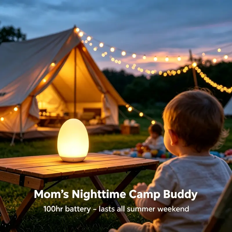 Night Light for Kids, Egg Light for Nursery with 7 RGB Colors Changeable & Stepless Dimming