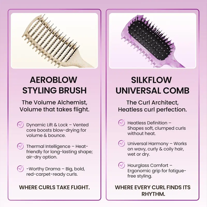 Women's Curl Define Hair Brush – Effortlessly Detangles, Shapes, and Styles Curls while Reducing Pulling,summerwins