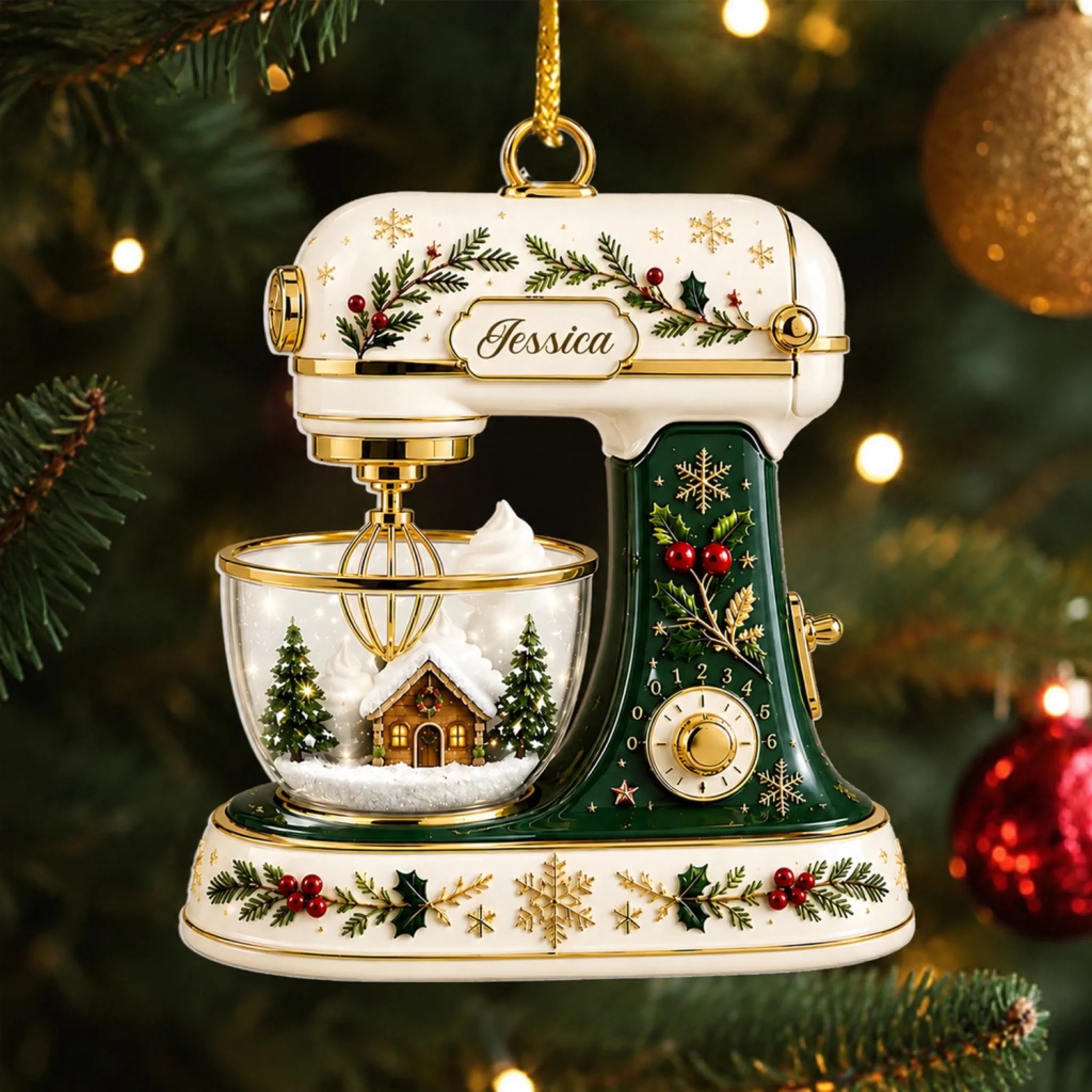 Christmas Baking Mixer - Personalized Ornament, Custom Kitchen Mixer Christmas Keepsake, Baking Gift For Bakers