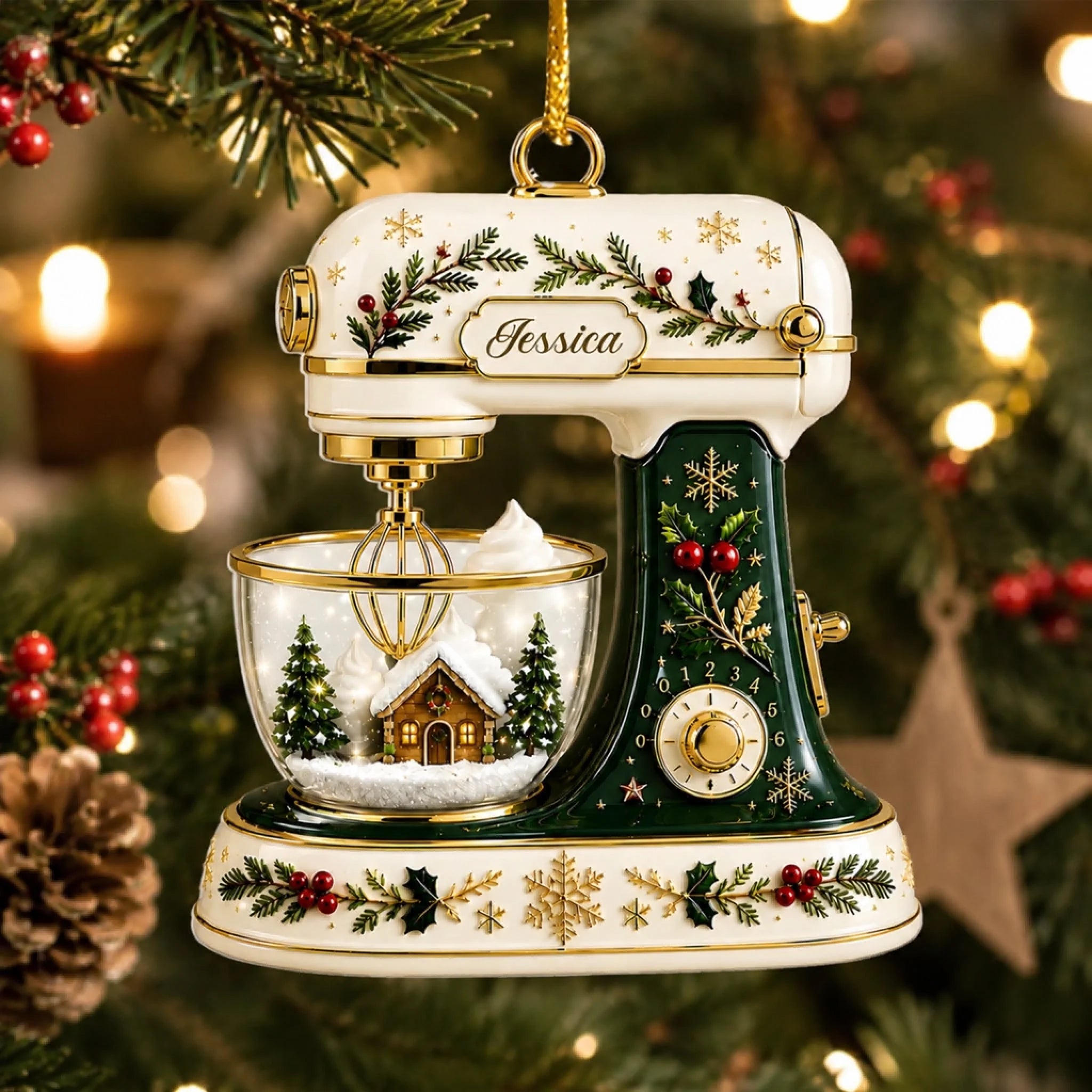 Christmas Baking Mixer - Personalized Ornament, Custom Kitchen Mixer Christmas Keepsake, Baking Gift For Bakers