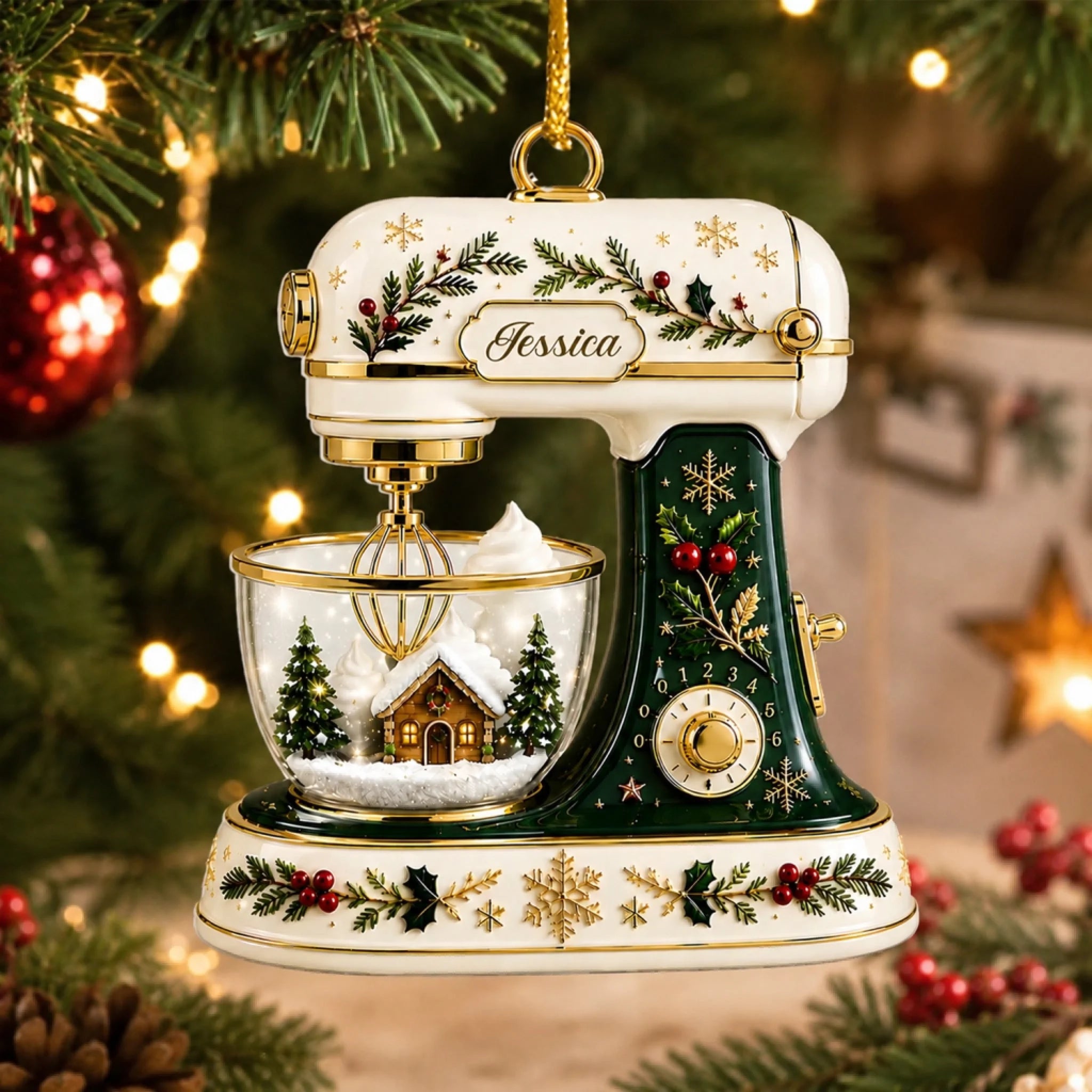Christmas Baking Mixer - Personalized Ornament, Custom Kitchen Mixer Christmas Keepsake, Baking Gift For Bakers