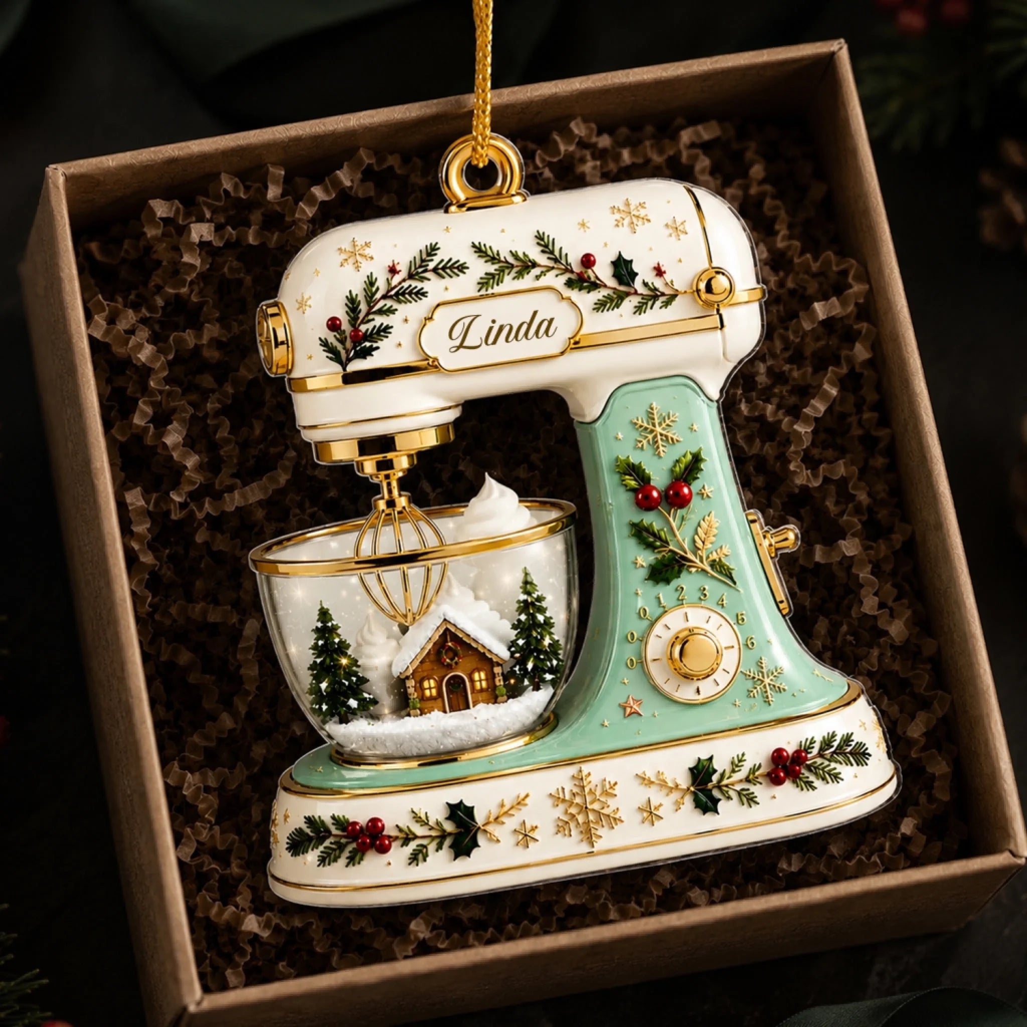 Christmas Baking Mixer - Personalized Ornament, Custom Kitchen Mixer Christmas Keepsake, Baking Gift For Bakers