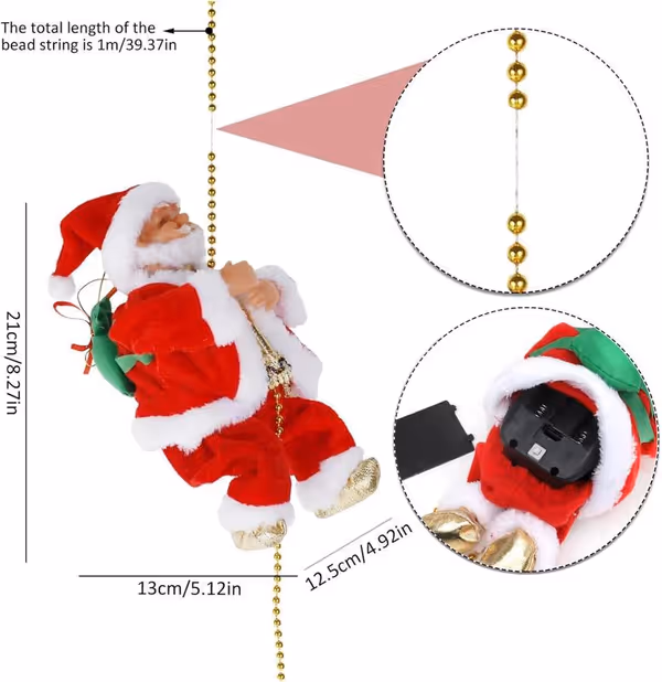 (🔥2026 BEST GIFT TO FAMILY🔥)Electric Climbing Santa Claus Musical Toys