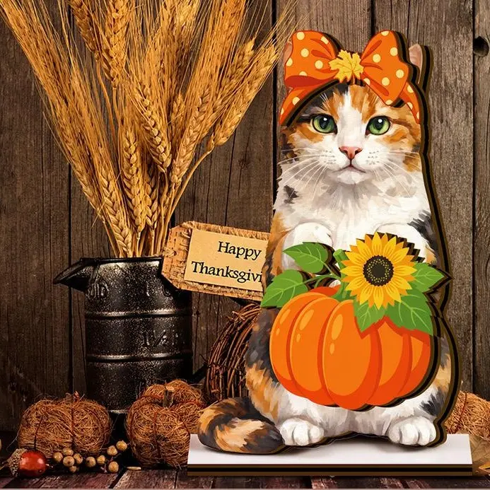 Halloween Cat Interchangeable Wooden Sign