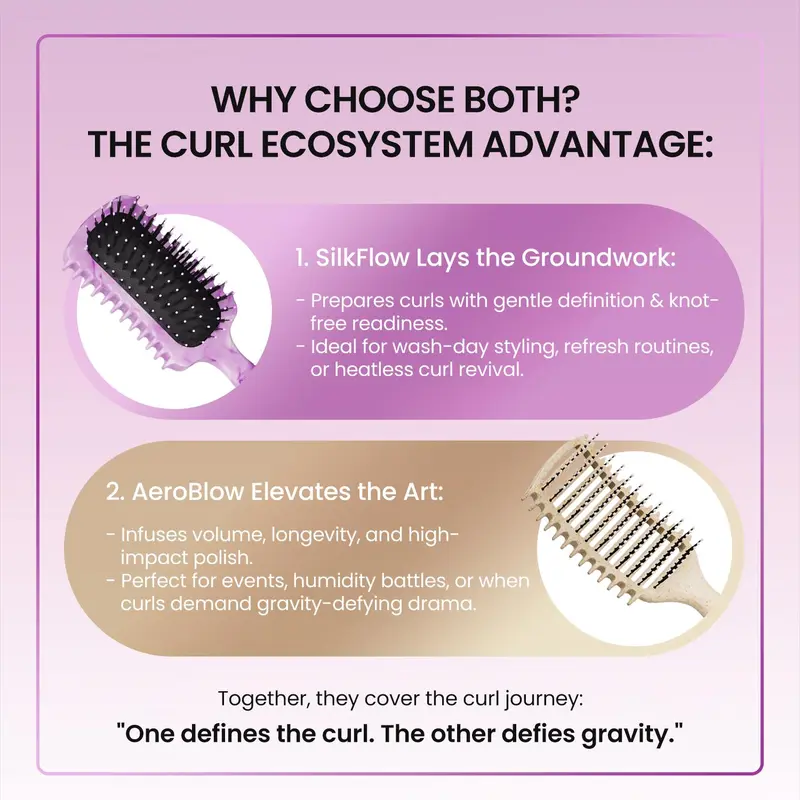 Women's Curl Define Hair Brush – Effortlessly Detangles, Shapes, and Styles Curls while Reducing Pulling,summerwins