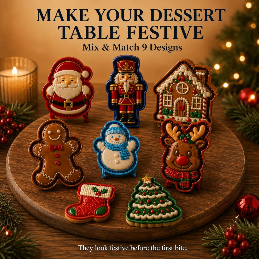 🎄Christmas Pie Mold Collection – 9 Reusable Embossed Holiday Designs