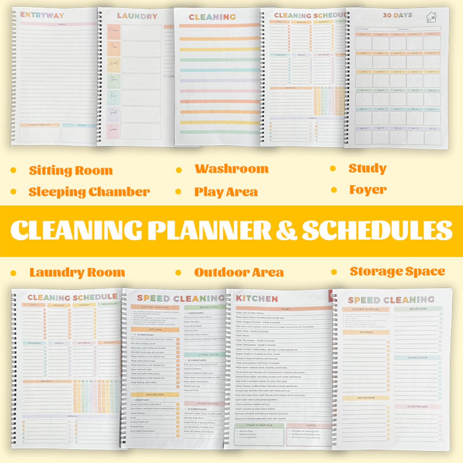 UPTIP ADHD Cleaning Planner for Adults, Home Organization Notebook, Cleaning Checklist, Daily Weekly Monthly Planner, Declutter Workbook, Habit Tracker, Time Blocking & Reward System, Back to School College Supplies Stationery