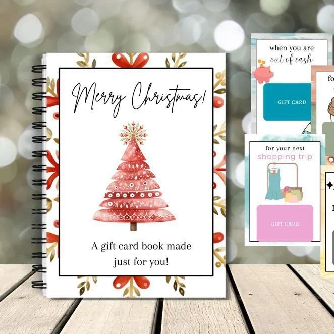 Christmas Gift Card Book, Diy Spiral Bound Gift Card Book, 5x7 Inch Colorful Spiral Bound Card Book , Christma Gift Cards Books Holder, DIY Personalized Xmas Gifts for Family, Friends, Students Christmas Gift Card Book, Diy Spiral Bound Gift Card Book, 5x7 Inch Colorful Spiral Bound Card Book , Christma Gift Cards Books Holder, DIY Personalized Xmas Gifts for Family, Friends, Students