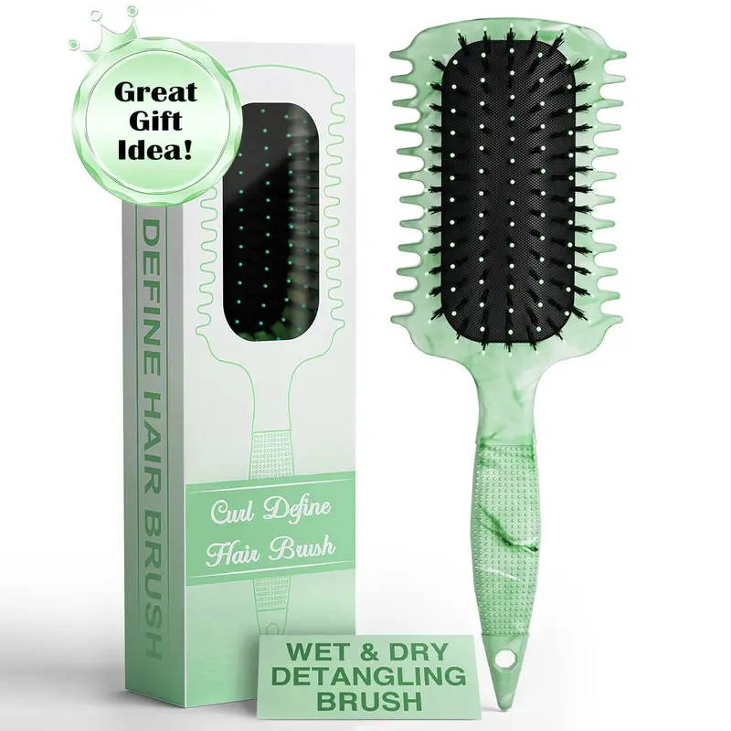 Women's Curl Define Hair Brush – Effortlessly Detangles, Shapes, and Styles Curls while Reducing Pulling,summerwins