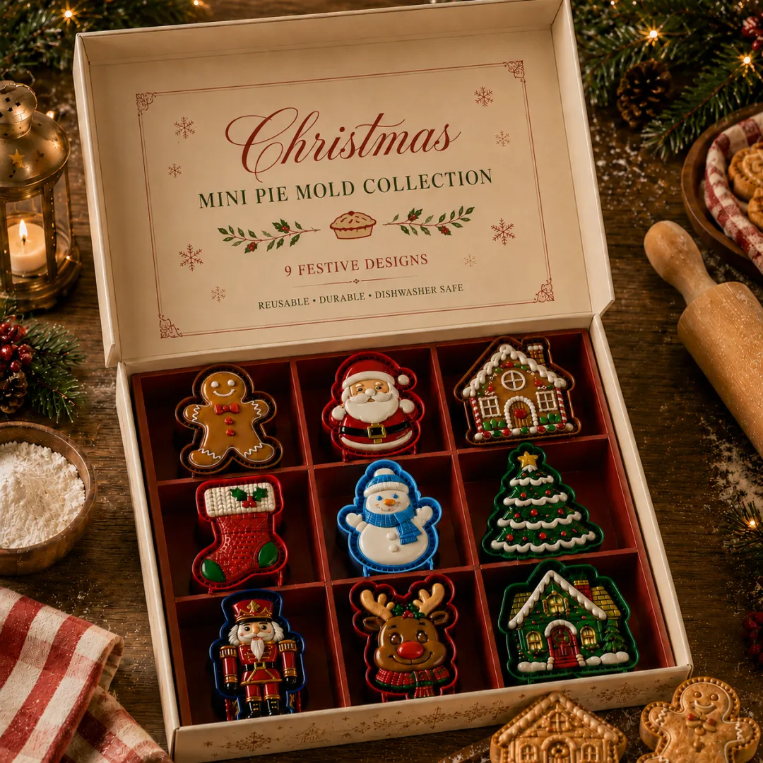 🎄Christmas Pie Mold Collection – 9 Reusable Embossed Holiday Designs