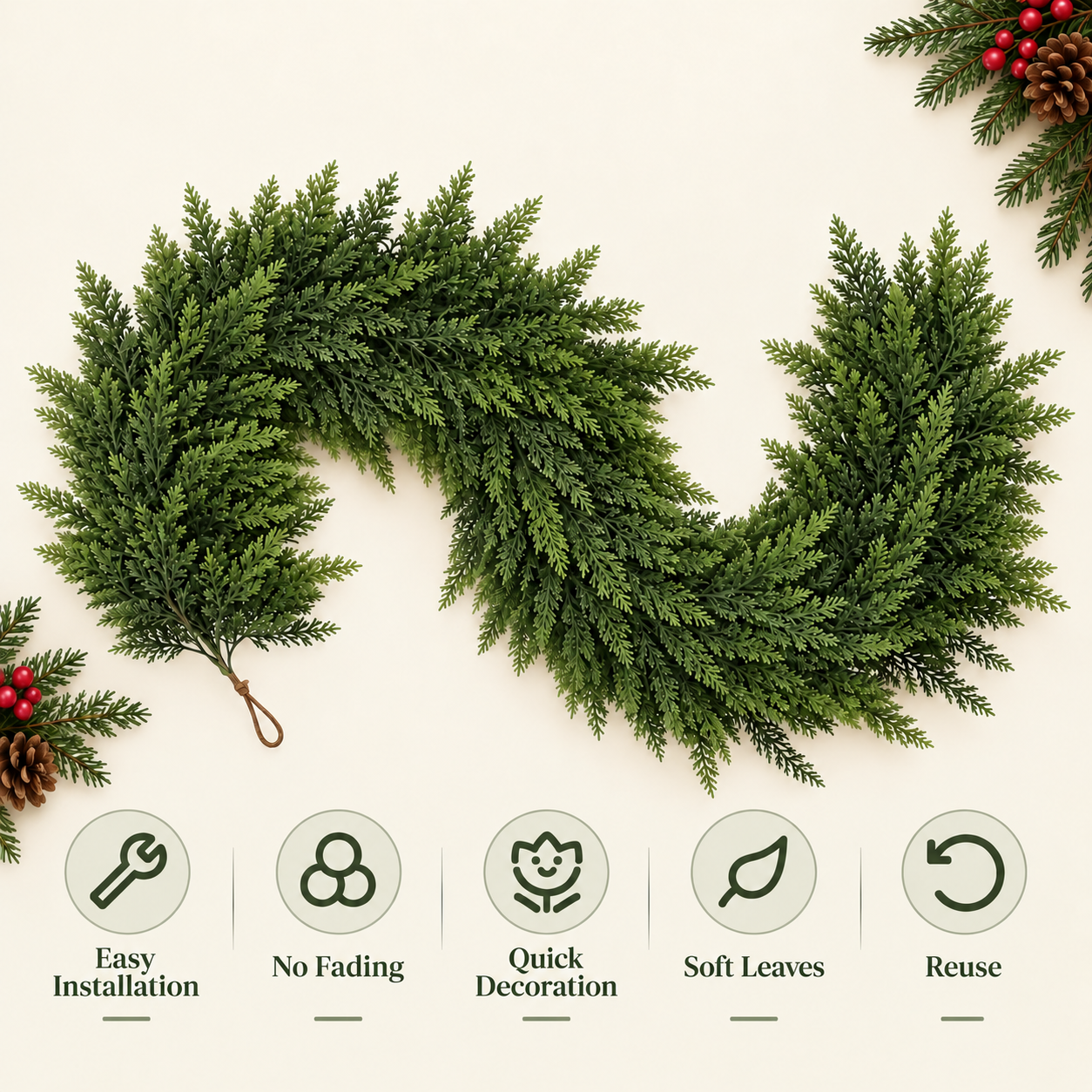 Cedar Garland Christmas Decoration