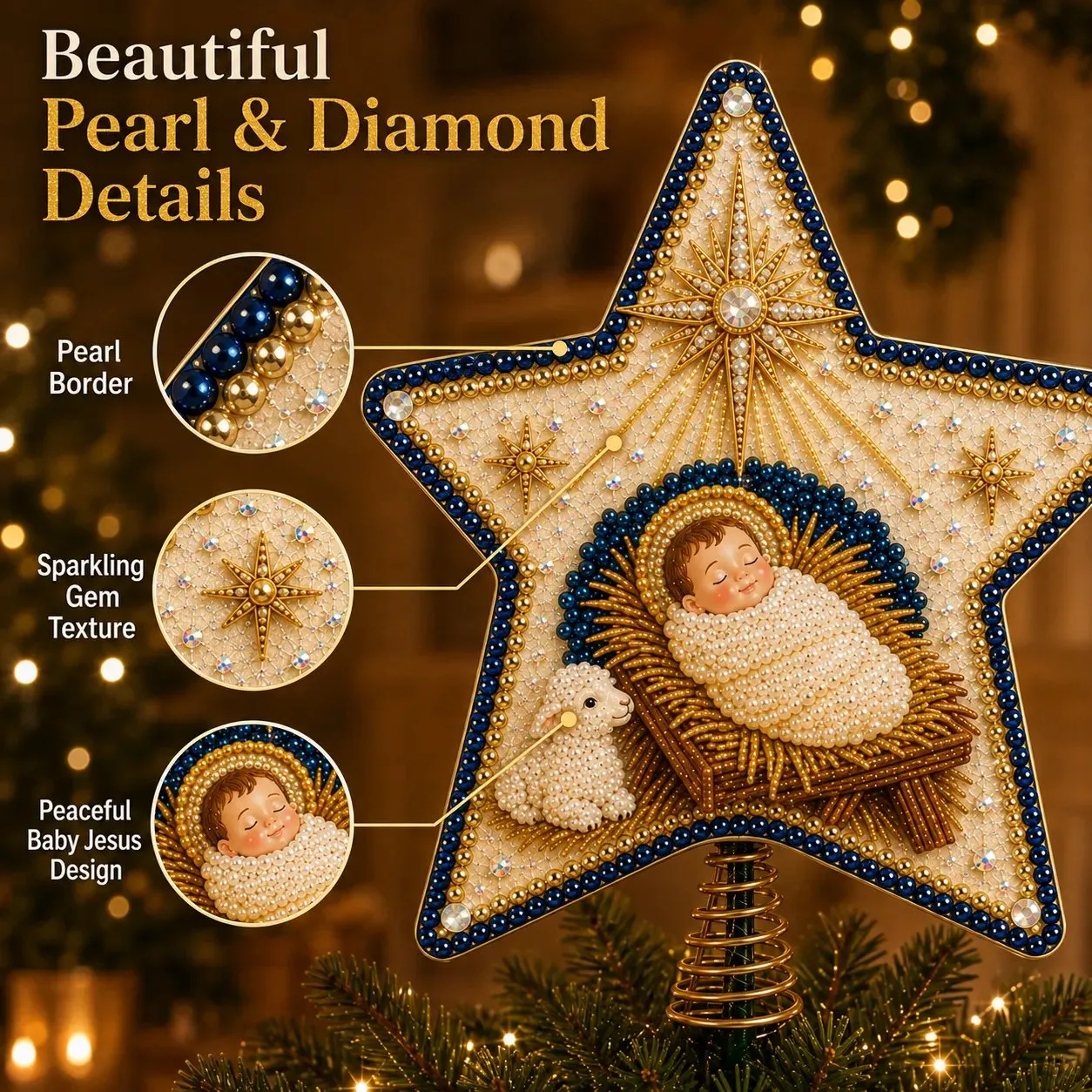 Christian Christmas tree topper sacred designs