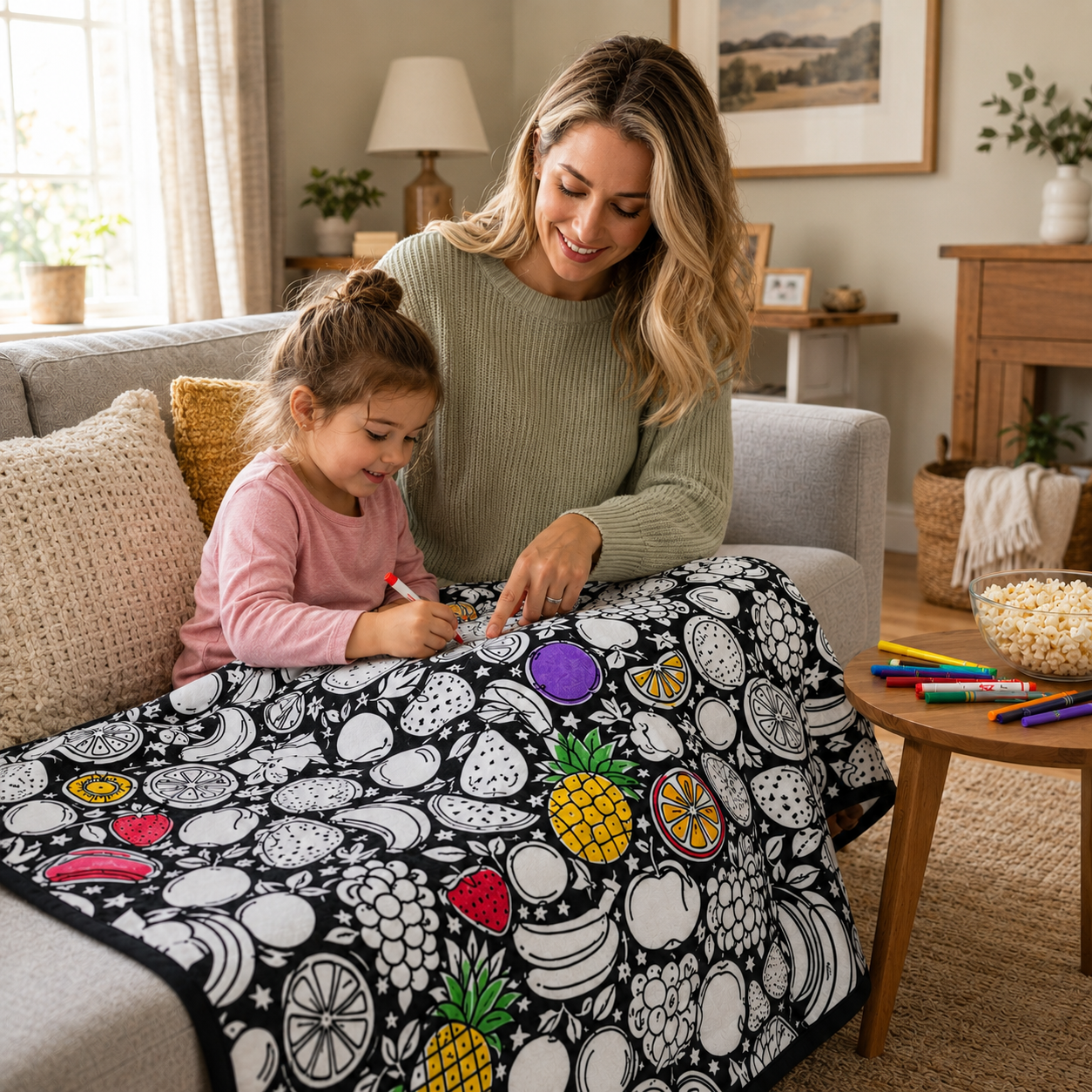 Colorable Doodle Blanket