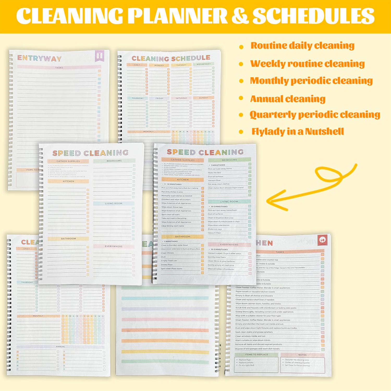 UPTIP ADHD Cleaning Planner for Adults, Home Organization Notebook, Cleaning Checklist, Daily Weekly Monthly Planner, Declutter Workbook, Habit Tracker, Time Blocking & Reward System, Back to School College Supplies Stationery