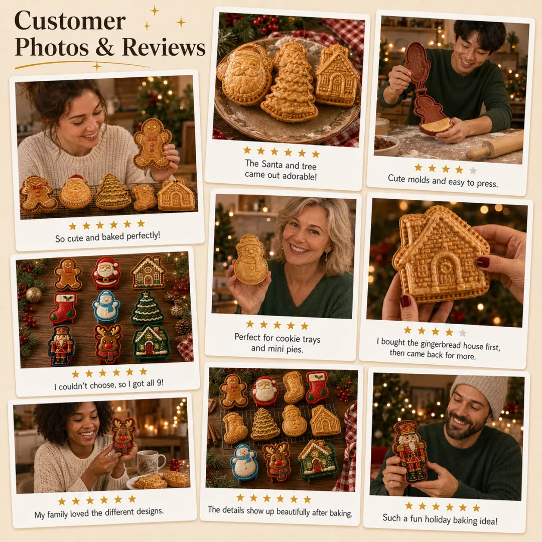 🎄Christmas Pie Mold Collection – 9 Reusable Embossed Holiday Designs
