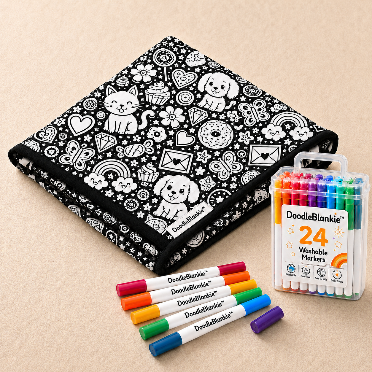 Colorable Doodle Blanket