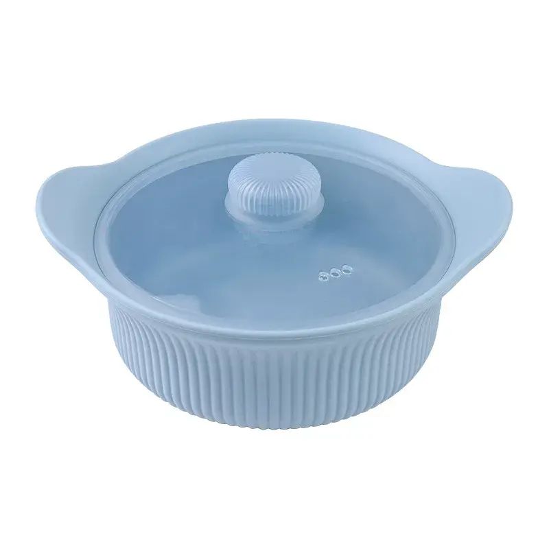 Food grade silicone steamer soup pan household size microwave air fryer pan mat with lid reduce fat steam rice steaming dishes