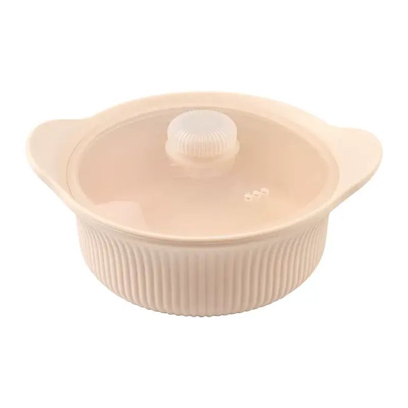 Food grade silicone steamer soup pan household size microwave air fryer pan mat with lid reduce fat steam rice steaming dishes