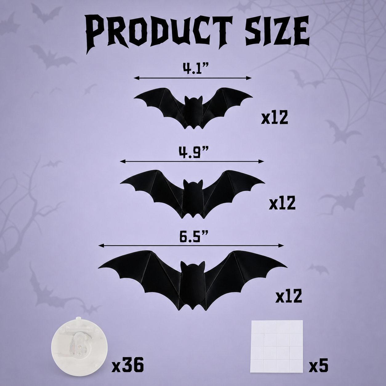 Halloween Bat and Spider Wall Decorations – Indoor Halloween Decor