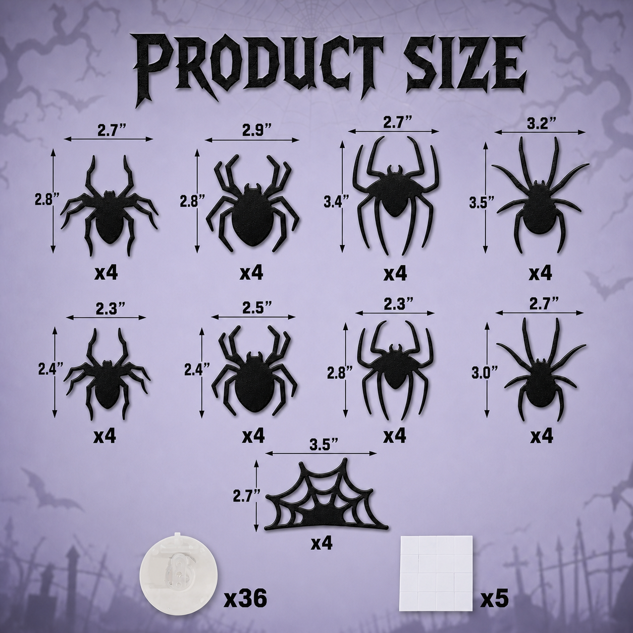 Halloween Bat and Spider Wall Decorations – Indoor Halloween Decor