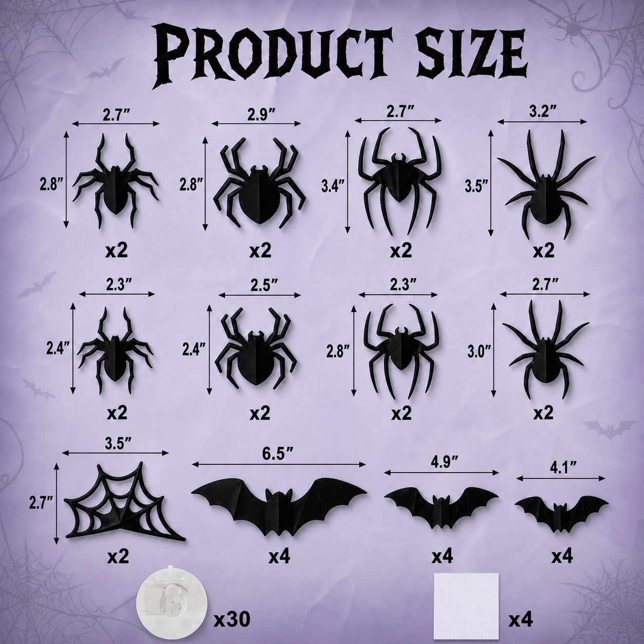 Halloween Bat and Spider Wall Decorations – Indoor Halloween Decor