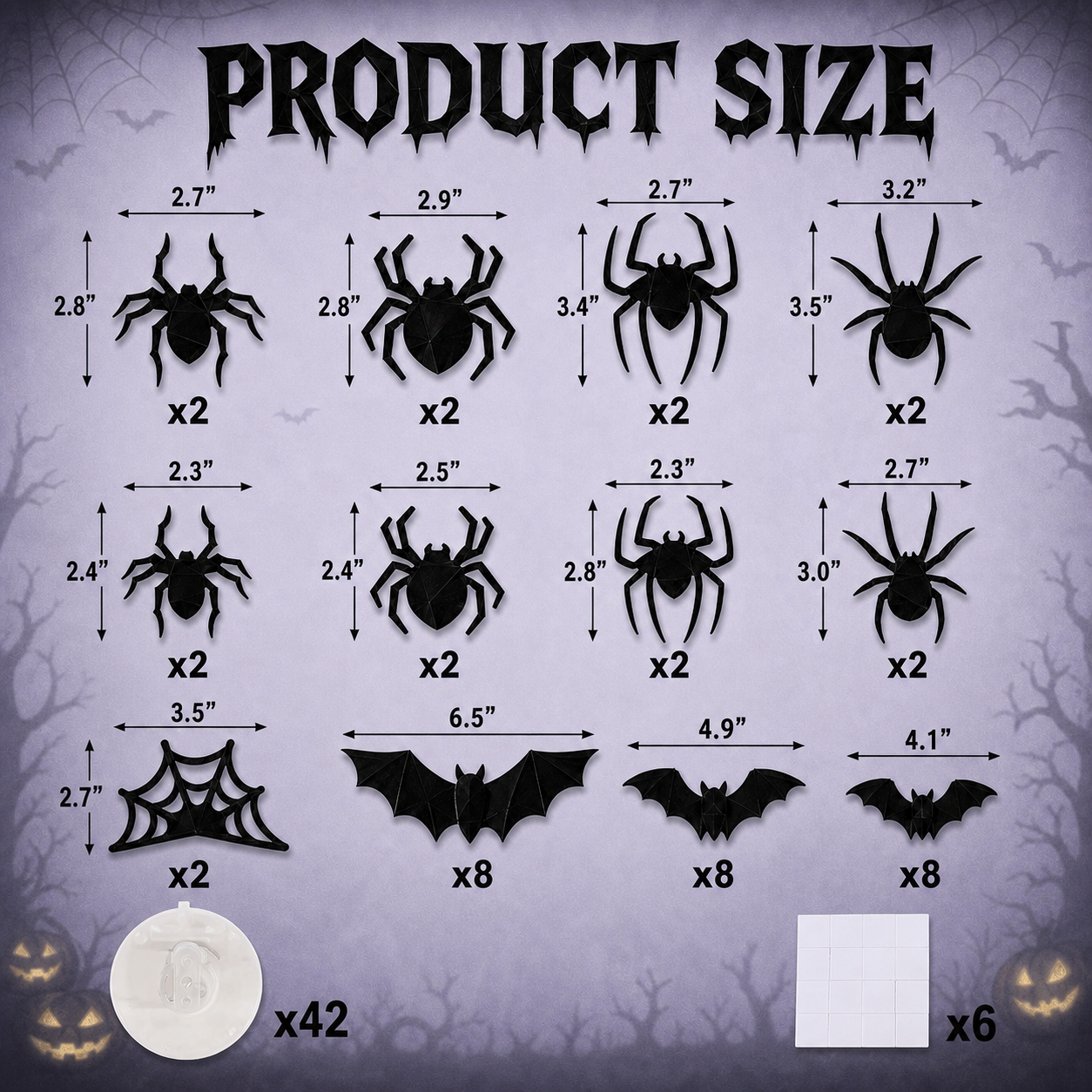 Halloween Bat and Spider Wall Decorations – Indoor Halloween Decor