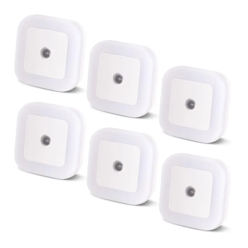 LED Night Lights Plug into Wall 6-Pack, Plug in Night Light, Dusk to Dawn Nightlight Led Night Lights for Bedroom, Bathroom, Hallway Warm White