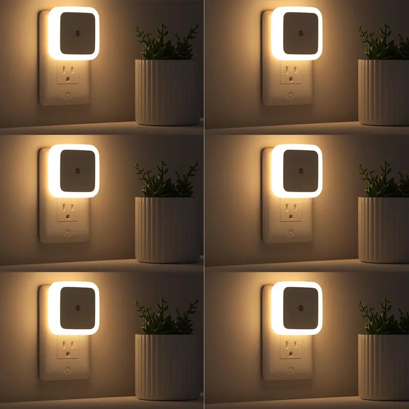 LED Night Lights Plug into Wall 6-Pack, Plug in Night Light, Dusk to Dawn Nightlight Led Night Lights for Bedroom, Bathroom, Hallway Warm White