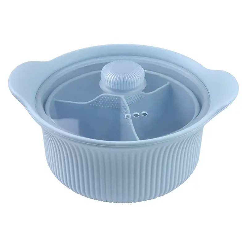 Food grade silicone steamer soup pan household size microwave air fryer pan mat with lid reduce fat steam rice steaming dishes