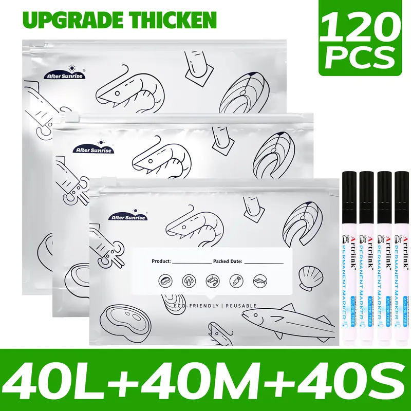 【Refrigerated Food】Reusable Aluminum Foil Sealable Storage Bags, 2026 New Resealable Vacuum Zipper Pouches for Food