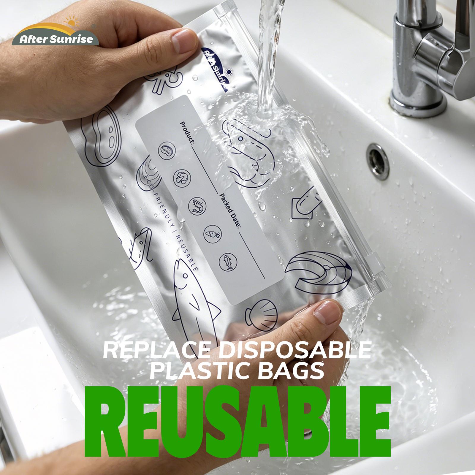 【Refrigerated Food】Reusable Aluminum Foil Sealable Storage Bags, Aftersunrise 2026 New Resealable Vacuum Zipper Pouches for Food, Stand Up Foil Sealable Bags with Label and Zip Lock for Vegetable Fruit Meat 【Refrigerated Food】Reusable Aluminum Foil Sealable Storage Bags, Aftersunrise 2026 New Resealable Vacuum Zipper Pouches for Food, Stand Up Foil Sealable Bags with Label and Zip Lock for Vegetable Fruit Meat